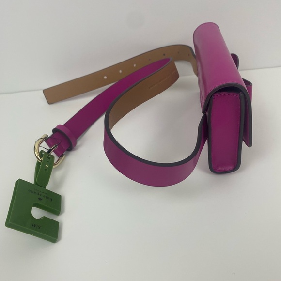 Kate Spade Bow Belt Bag Fuchsia Leather Women's Size S/M - Picture 9 of 10